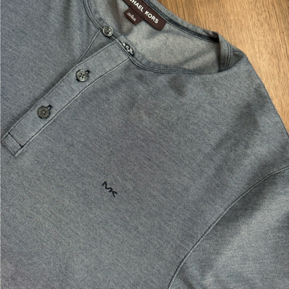 EUC - Michael Kors Gray/Blue Casual Button Down Shirt